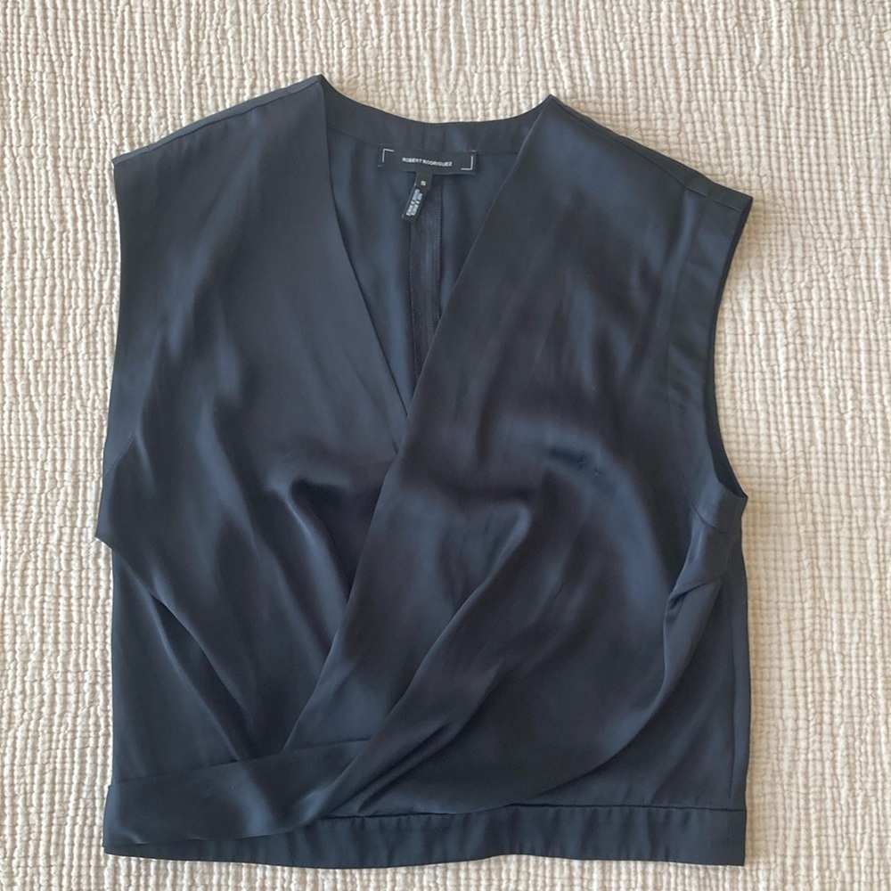 Robert Rodriguez Draped Ariel Sleeveless Blouse Size S